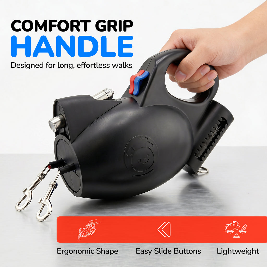 Close-up of the 360-degree swivel core on the Astro 360 dual retractable leash